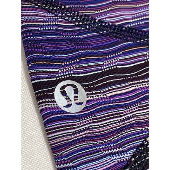 Lululemon Cropped Yoga Leggings Women’s Size 8 – lil9 Purple Stripe - Picture 9 of 11